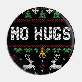 Funny Introvert No Hugs Ugly Christmas Sweater Pin