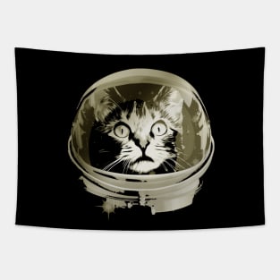 Space Cat Vintage Color Tapestry