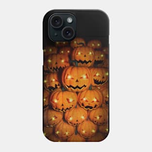 Halloween pumpkins with luminous eyes. Phone Case