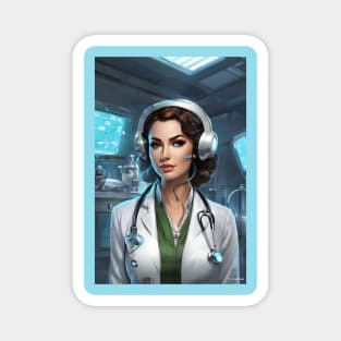 Futuristic doctor art Magnet