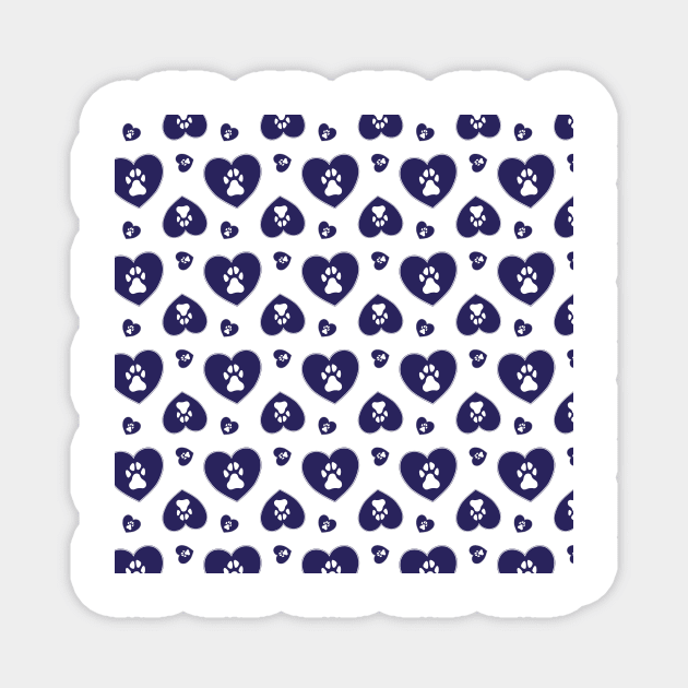 Dog Heart Magnet by GinColorist