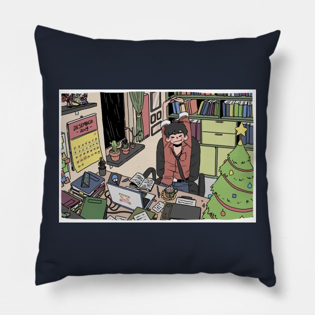 boy overtime work at christmas ( couple ) Pillow by NYNG