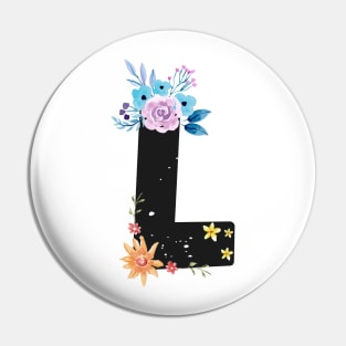 Letter L - Botanical English Alphabet, Name Initial Pin