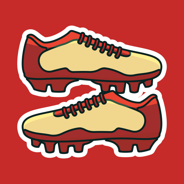 Football Shoes Pair vector icon illustration. Fashion object icon design concept. Soccer football boots shoes vector design on blue background. by AlviStudio