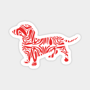 Red Tiger Stripe Dachshund Magnet