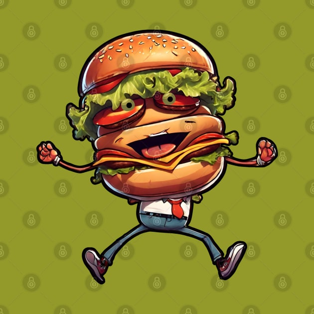 Dancing Hamburger with Olives for Eyes. by Gone Retrograde