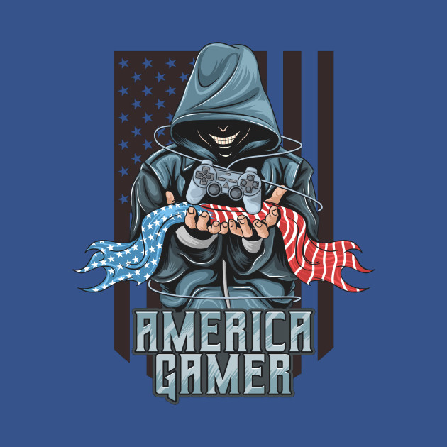 Disover America gamer - Eat Sleep Game Repeat - T-Shirt