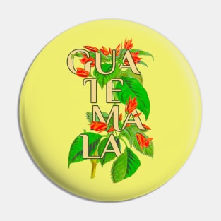 Guatemala Vintage Botanical Illustration Pin