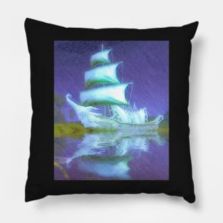 ghost pirate ship Pillow