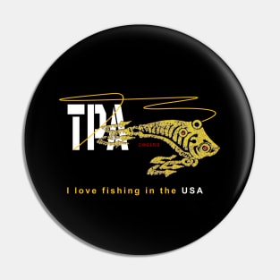 I Love Fishing in The USA, Tampa Bay Florida, TPA Pin