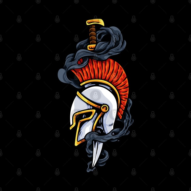 Sparta Helmet And Sword by andhiika