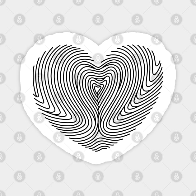 Finger printing heart black colour Magnet by sheelashop