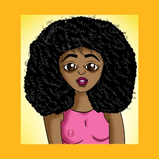 Cute black girl digital art T-Shirt