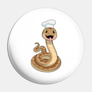 Snake as Cook with Chef hat Pin