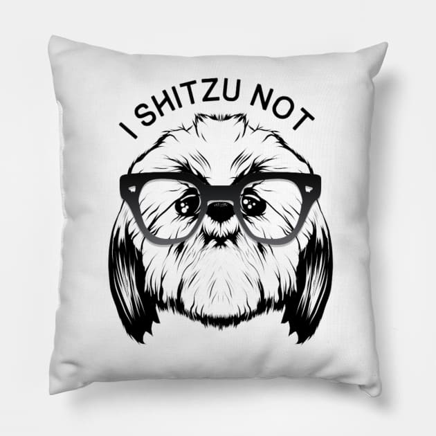 I SHITZU NOT Pillow by mikethepacheco