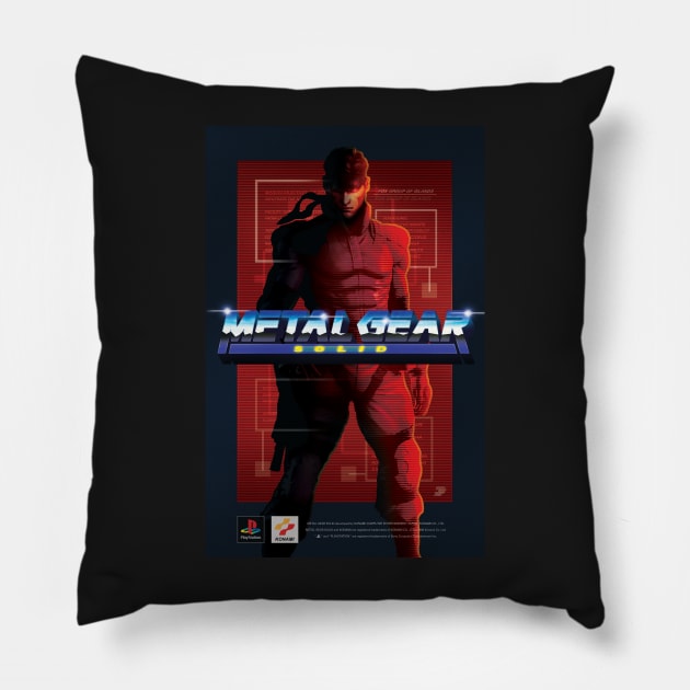 Original Metal Gear Solid "Snake" Retro Poster Pillow by Jamieferrato19