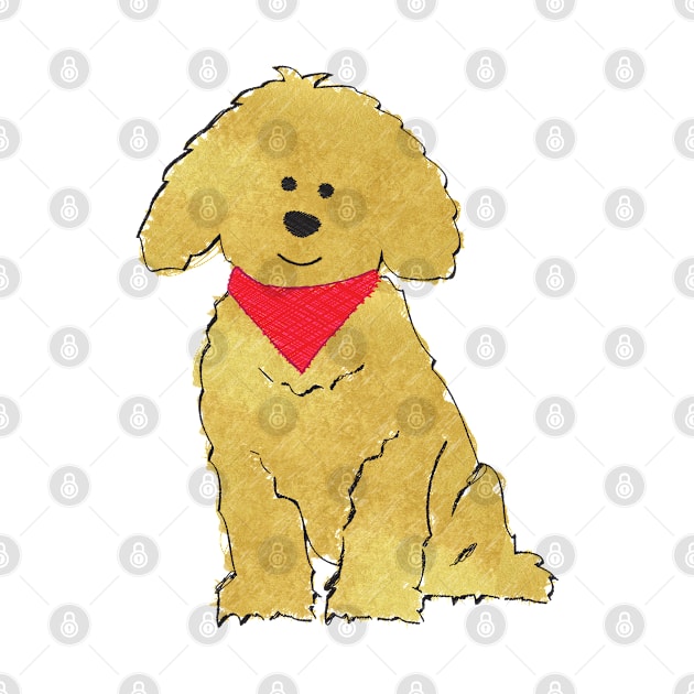 Cute Goldendoodle Puppy - Doodle Dog by emrdesigns