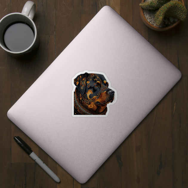 Rottweiler Ai generated - Rottweiler Ai Generated - Sticker | TeePublic