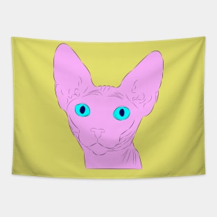 Pink Sphynx Cat Tapestry