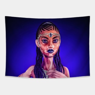 Beautiful black woman with vitiligo Tapestry