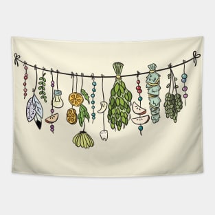 Witch Herbs Tapestry