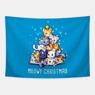 Cute Funny Cat Kitten Christmas Tree Lover Sarcastic Humor Quote animal Lover Artwork Tapestry