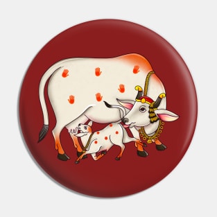 Pichwai folk art cow Pin