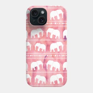 Elephant tribal pink water color Phone Case