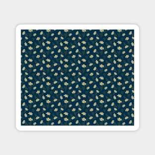 Chamomile flower on dark blue Magnet