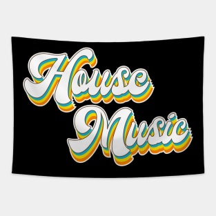 House Music, Techno, EDM, Rave, Dance Music Retro Tapestry