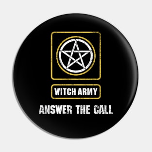 Answer the Call - Motherland Fort Salem Distressed Witch Army logo Pin