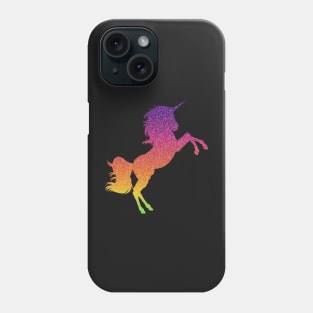 Rainbow Ombre Faux Glitter Unicorn Phone Case