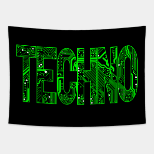 Green Techno Music Lover Circuit Board Tapestry