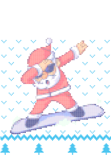 Dabbing Through The Snow Christmas Santa Snowboarding Magnet