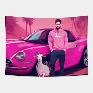 Messi Welcome to Inter Miami Goat Art Gift Tapestry