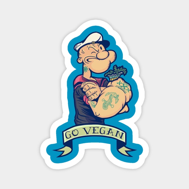 Vegan popeye Magnet by happyholiday