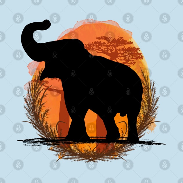 Elephant Silhouette - Savannah by Petprinty