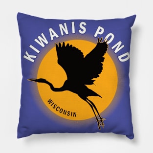 Kiwanis Pond in Wisconsin Heron Sunrise Pillow