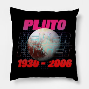 Pluto Never Forget Synthwave Neon Style Pillow