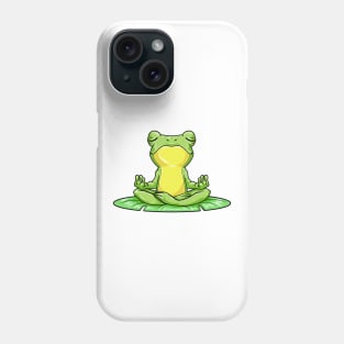 Frog on Sheet at Yoga with Yoga mat Phone Case