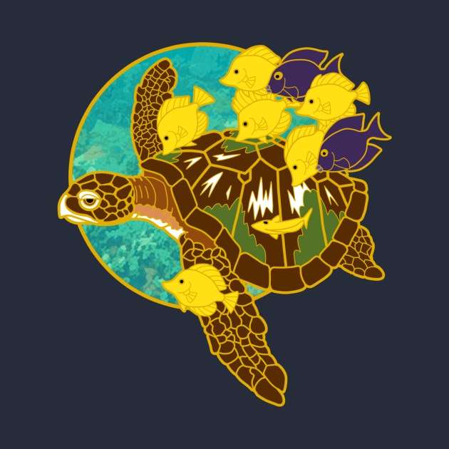 Sea Turtle and Friends by ScuttlebuttInk
