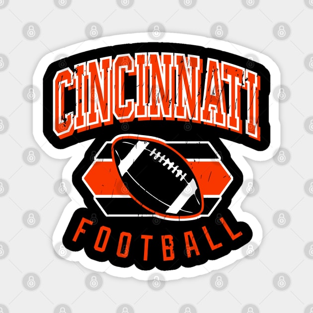 Vintage Cincinatti Football Magnet by funandgames