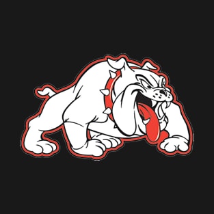 White Bulldog Logo with Red Outline T-Shirt