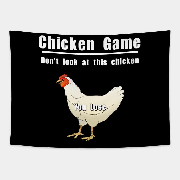 Chicken Game Tapestry by Meow Meow Designs