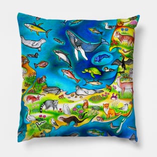 Cape Cod Art Map Pillow