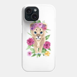 Cute Watercolor Baby Lion Cub Phone Case