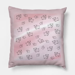 Pig Elements Schweine Farmer Pattern Pillow