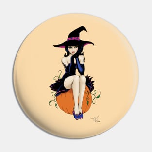 Pumpkin Witch Pin