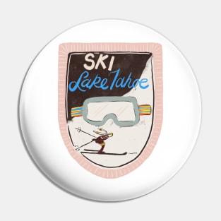 Ski Lake Tahoe| retro patch |Skier gift|Ski goggles Pin