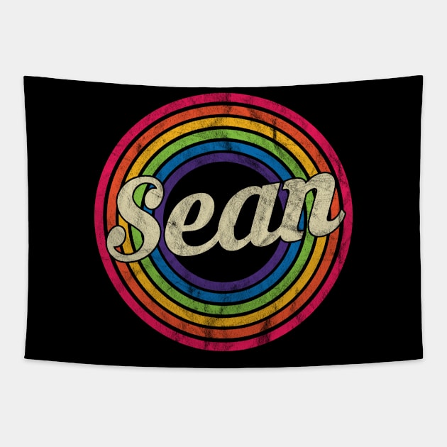 Sean - Retro Rainbow Faded-Style Tapestry by MaydenArt